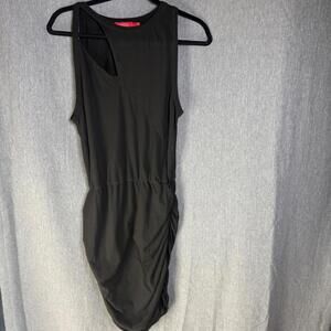 n: Philanthropy Dress‎ Women’s L Black Sleeveless Ruched Sides Mini